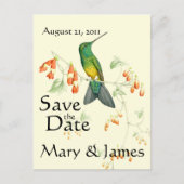 Hummingbird鳥の花のフローラ保存日 案内ポストカード (正面)