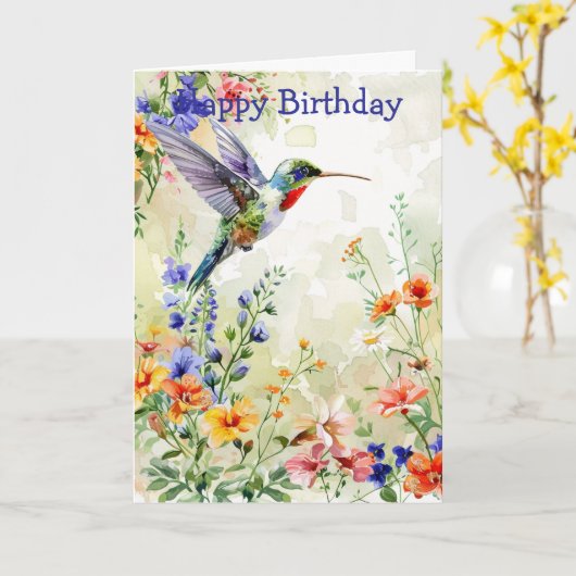 Hummingbird カード (黄色い花)