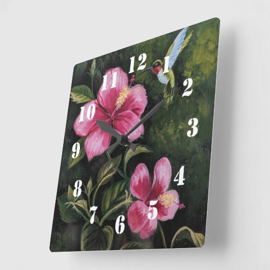 Hummingbird スクエア壁時計 (傾斜)