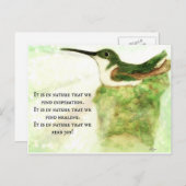 Hummingbird – 喜びを見つけるのは自然にある! ポストカード (正面/裏面)