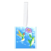 Hummingbird：様式化 キューブオーナメント (正面)