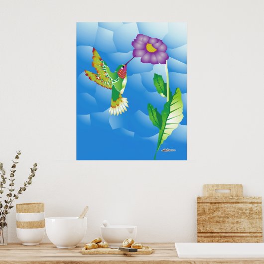 Hummingbird:様式化 ポスター (キッチン)