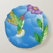 Hummingbird：様式化 ラウンドクッション (裏面)