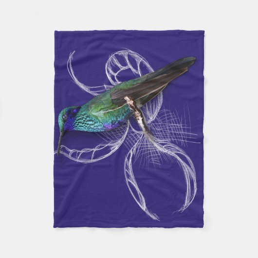 Hummingbird -素晴らし名前を追加してパーソナライズ フリースブランケット (正面)