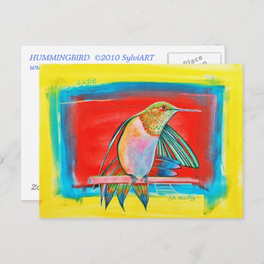 HUMMINGBIRD ©2010 SylviART™ ポストカード (正面/裏面)