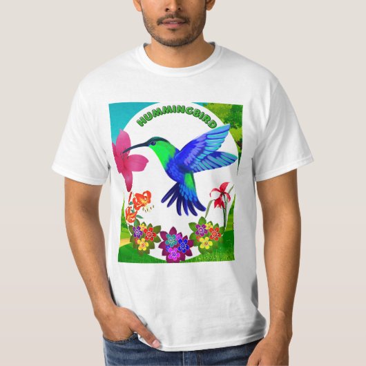 Hummingbird Amidst Nature's美しい，セレナーデウィングス Tシャツ (正面)
