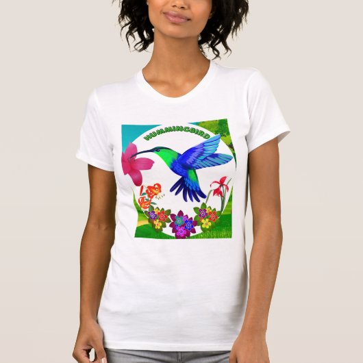 Hummingbird Amidst Nature's美しい,セレナーデウィングス Tシャツ (正面)