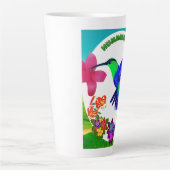 Hummingbird Amidst Nature's美しい、Serenade Wings カフェラテマグ (正面)