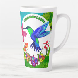 Hummingbird Amidst Nature's美しい、Serenade Wings カフェラテマグ