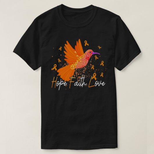 HummingBird Aml白血病認識度パズルハート  Tシャツ (デザイン正面)