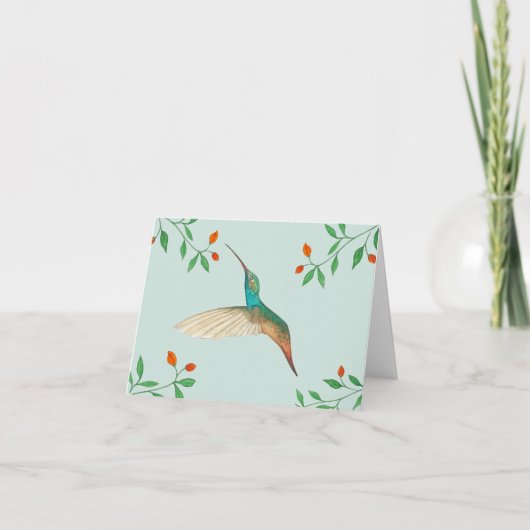 Hummingbird and Flowers カード (正面)