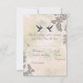 Hummingbird and Flowers Wedding RSVPカード (裏面)