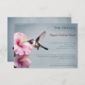 Hummingbird and Hibiscus | Blue Wedding エンクロージャーカード (正面/裏面)