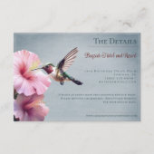 Hummingbird and Hibiscus | Blue Wedding エンクロージャーカード (正面)