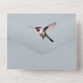 Hummingbird and Hibiscus | Blue Wedding オールインワン招待状 (裏面)