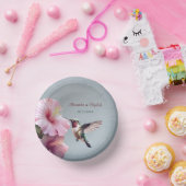 Hummingbird and Hibiscus | Blue Wedding ペーパーボウル (パーティー)