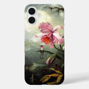 Hummingbird and Orchid、植物画 iPhone 16 Plusケース