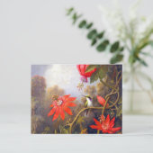 Hummingbird and Passiflora by Martin Johnson Heade ポストカード (スタンド正面)