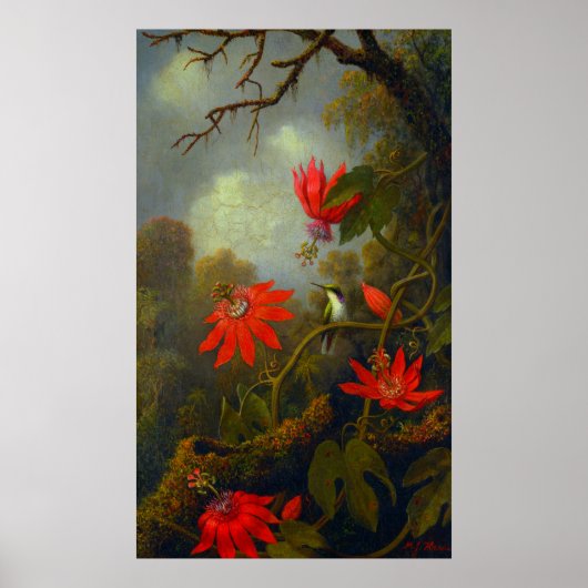 Hummingbird and Passionflowers (1875) Poster ポスター (正面)