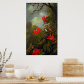 Hummingbird and Passionflowers (1875) Poster ポスター (キッチン)