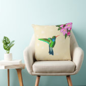 Hummingbird & Apple Flowers on Light Beige クッション (椅子)