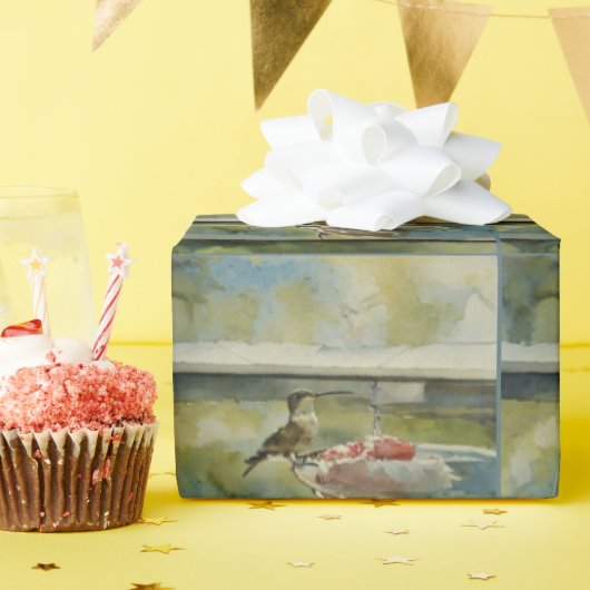 Hummingbird at the Window Wrapping Paper ラッピングペーパー (誕生日パーティー)