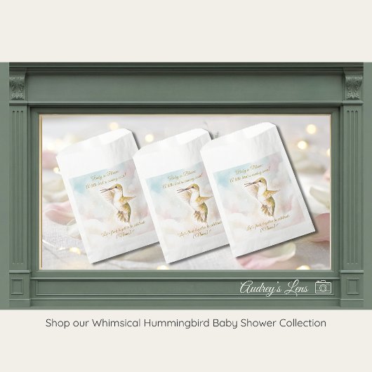 Hummingbird Baby Shower Favor Bag | Pastel Sky フェイバーバッグ