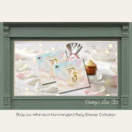 Hummingbird Baby Shower Favor Tags | Pastel Sky フェイバータグ