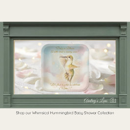 Hummingbird Baby Shower Plates | Nature Theme ペーパープレート