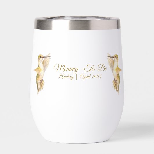 Hummingbird Baby Shower Tumbler | Nature Theme" (背面)