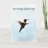Hummingbird Bird Lover Birthday Card カード (正面)