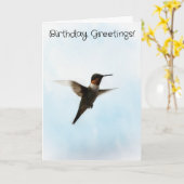 Hummingbird Bird Lover Birthday Card カード (黄色い花)