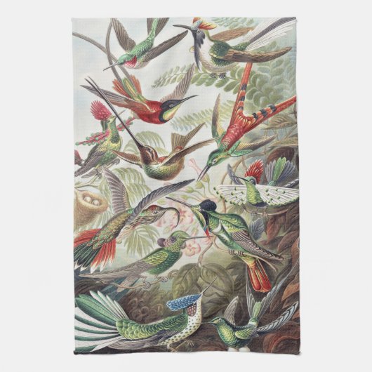 Hummingbird Bird Wildlife Classic Painting キッチンタオル (縦)