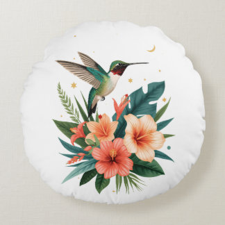 Hummingbird Bloom Round Pillow ラウンドクッション