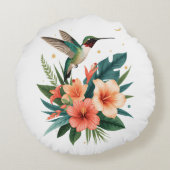 Hummingbird Bloom Round Pillow ラウンドクッション (裏面)