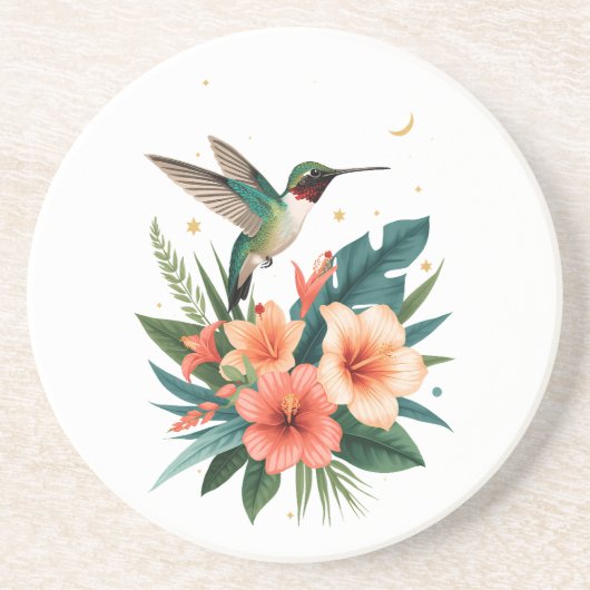 Hummingbird Bloom Sandstone Coaster コースター (正面)