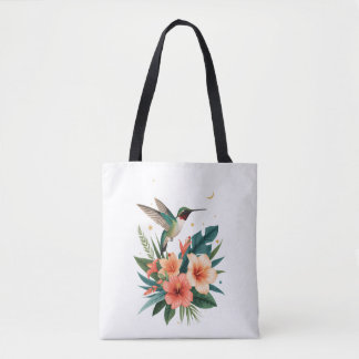 Hummingbird Bloom Tropical Botanical Bag トートバッグ