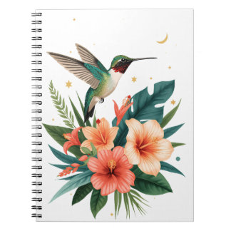 Hummingbird Bloom Tropical Botanical Notebook ノートブック
