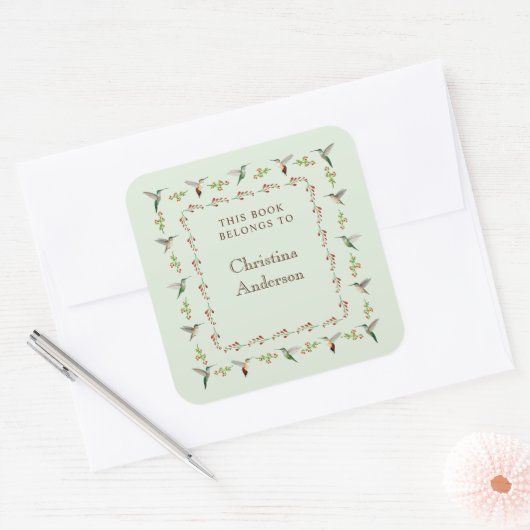  Hummingbird Bookplate スクエアシール (封筒)