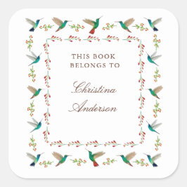 Hummingbird Bookplate スクエアシール