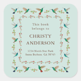 Hummingbird Bookplate スクエアシール