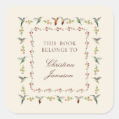 Hummingbird Bookplate スクエアシール (正面)