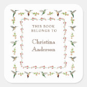  Hummingbird Bookplate スクエアシール (正面)