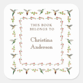  Hummingbird Bookplate スクエアシール