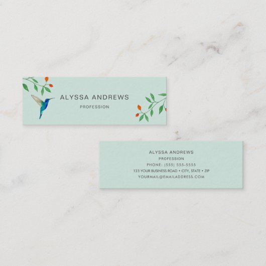 Hummingbird  Business Card スキニー名刺 (正面/裏面)
