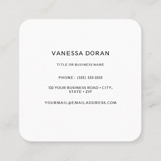 Hummingbird Business Card スクエア名刺 (裏面)