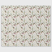 Hummingbird Butterfly Garden Flowers Botanical ラッピングペーパー (フラット)