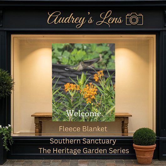 Hummingbird & Butterfly Weed Floral  フリースブランケット