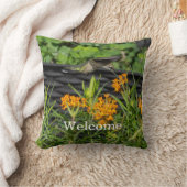 Hummingbird & Butterfly Weed Floral Garden Flag クッション (ブランケット)