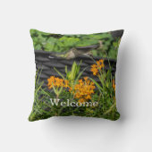 Hummingbird & Butterfly Weed Floral Garden Flag クッション (裏面)